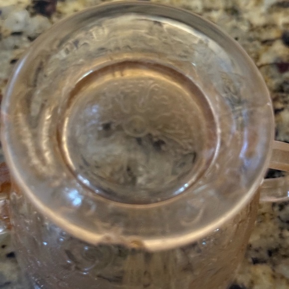 MacBeth Evans Pink American Sweetheart Depression Glass Footed Sugar & Creamer. - Picture 4 of 4